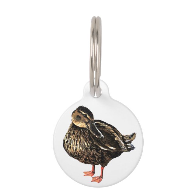 Médaillon Pour Animaux Balise ID animal de compagnie de canard (Devant)