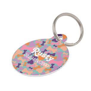 Médaillon Pour Animaux Balise ID de l'animal à motif osseux mignon