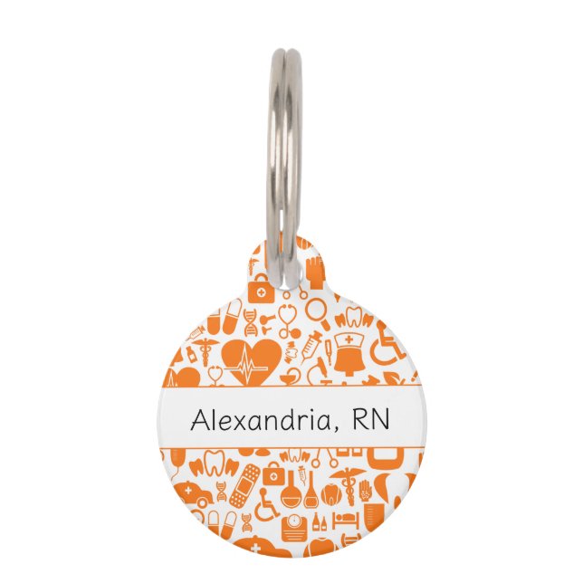 Médaillon Pour Animaux Balise ID Symboles de santé (Devant)