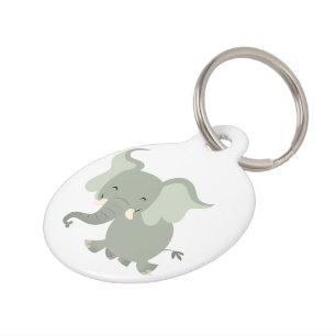 Médaillon Pour Animaux Balise Jote Cartoon Elephant Dog