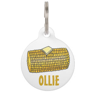 Médaillon Pour Animaux Balise Maïs jaune sur le Beurre de cuisson Aliment