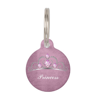 Médaillon Pour Animaux Balise Nom de l'animal de compagnie Pink Princess
