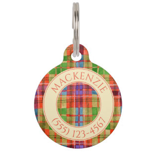 Médaillon Pour Animaux Balise PET LOVE Round Pet - Mac Rae Tartan