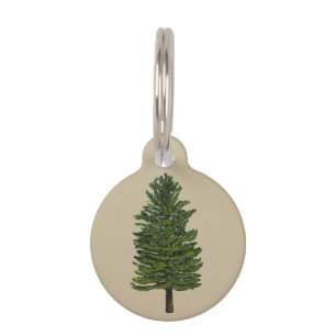 Médaillon Pour Animaux Balise Pine Tree Round Pet