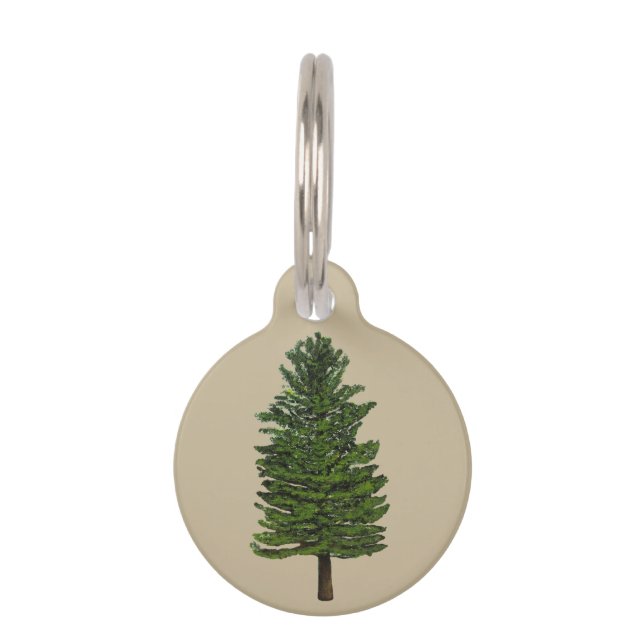 Médaillon Pour Animaux Balise Pine Tree Round Pet (Devant)