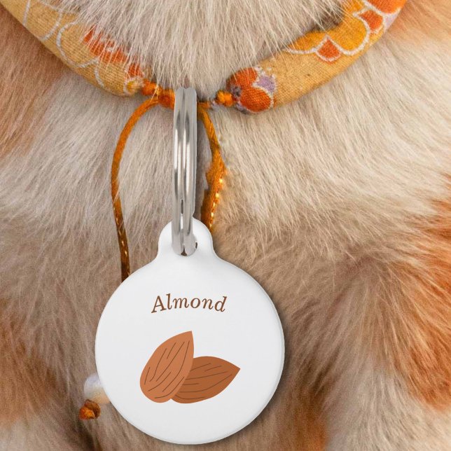 Médaillon Pour Animaux Balise pour animal de compagnie d'amande (Almond Pet Tag)
