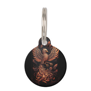 Médaillon Pour Animaux Balise pour animal de compagnie ronde phoenix