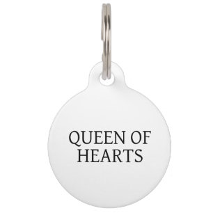 Médaillon Pour Animaux Balise Queen of Hearts Custom Black Dog ID Round P