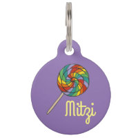 balise Rainbow Lollipop Purple Candy Pet Dog