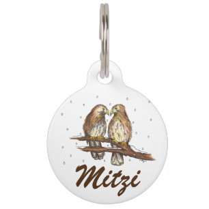 Médaillon Pour Animaux Balise Red Tail Hawk Bird Lovebird Birds Pet Dog