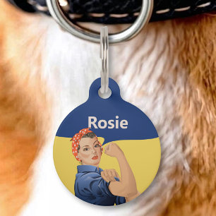 Médaillon Pour Animaux Balise Rosie the Riveter Pet ID