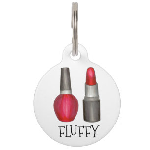 Médaillon Pour Animaux Balise rouge lipstick clou polonais maquillage de
