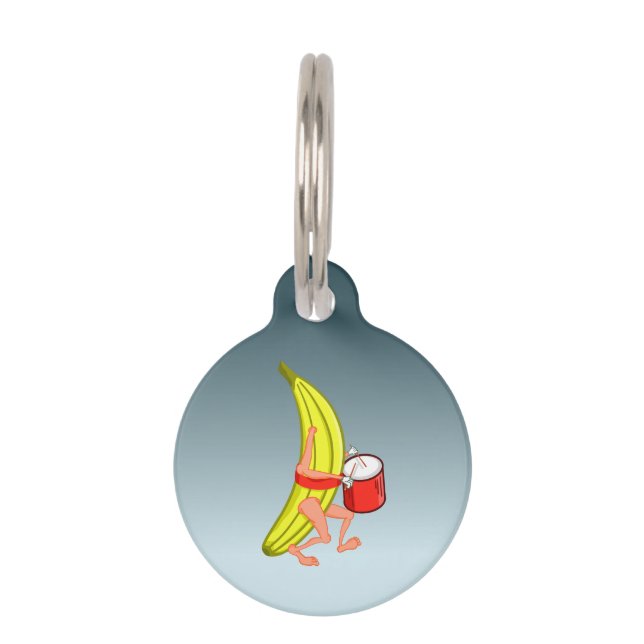 Médaillon Pour Animaux Bananes Jouant La Percussion En Marquant (Devant)