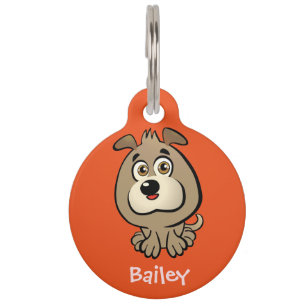 Médaillon Pour Animaux Bande dessinée personnalisable de chiot