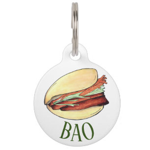 Médaillon Pour Animaux Bao Buns Porkbelly à vapeur Lotus Bun