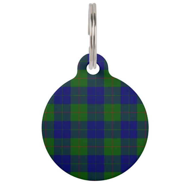 Médaillon Pour Animaux Barclay tartan bleu vert plaid (Devant)
