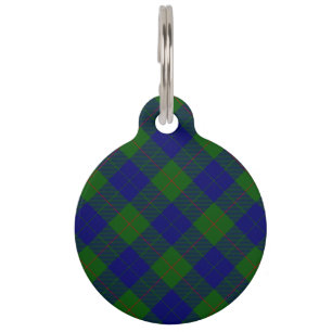 Médaillon Pour Animaux Barclay tartan bleu vert plaid