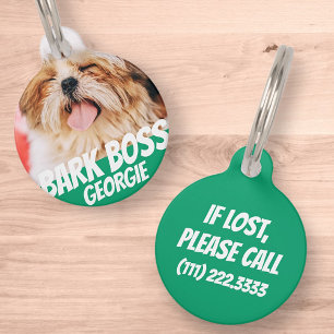 Médaillon Pour Animaux Barre Boss Animal Chien Photo Cool moderne Simple