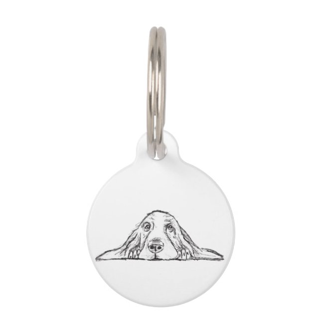 Médaillon Pour Animaux basset blanc (Devant)