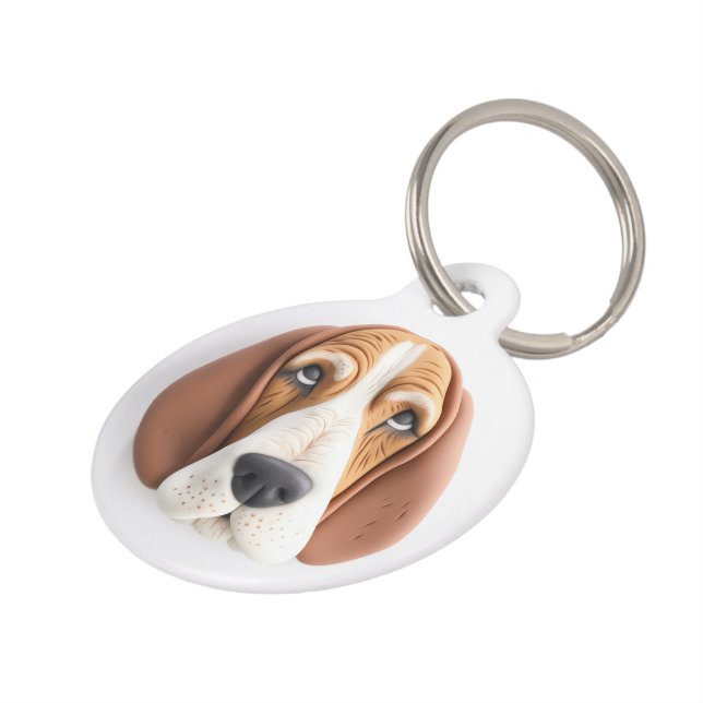 Médaillon Pour Animaux Basset Hound Dog 3D inspiré (Côté )