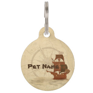Médaillon Pour Animaux Bateau de pirates