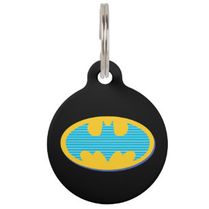 Médaillon Pour Animaux Batman Symbole Cyan Stripes
