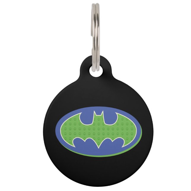 Médaillon Pour Animaux Batman | Symbole pourpre et vert (Devant)