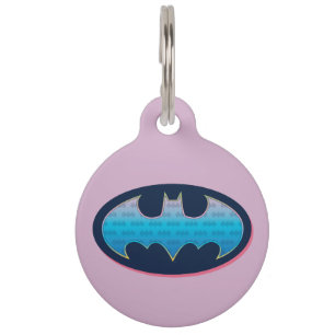 Médaillon Pour Animaux Batman Symbole rose et bleu