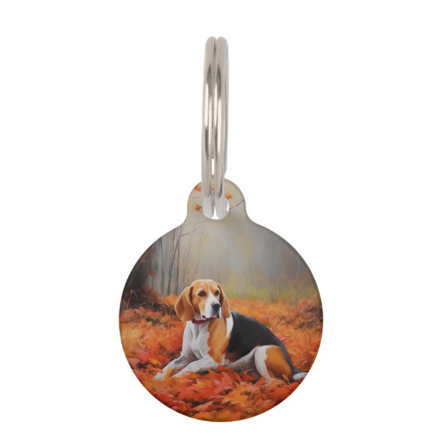 Médaillon Pour Animaux Beagle en automne Leaves automne Inspire (Devant)