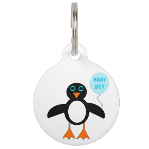 Médaillon Pour Animaux Bébé bleu mignon chien de pingouin balise