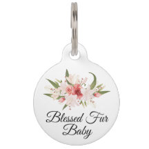 Bébé fourrure béni avec un design floral aquarelle