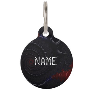Médaillon Pour Animaux Belle Fractale Art Custom Round Chien Tags