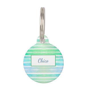 Médaillon Pour Animaux Belle Motif Coloré Grilles Rose Bleu Vert