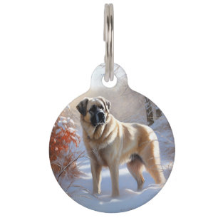 Médaillon Pour Animaux Berger d'Anatolie Qu'il neige Noël