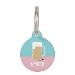 MÉDAILLON POUR ANIMAUX BIÈRE (ROSE)