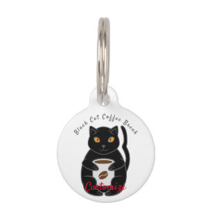 Médaillon Pour Animaux Black Cat Coffee Break Thunder_Cove 