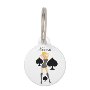 Médaillon Pour Animaux Black Spades Blonde Queen Thunder_Cove