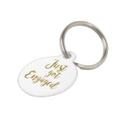 Médaillon Pour Animaux Blanc & Or Script Je viens de me fiancer (Côté )