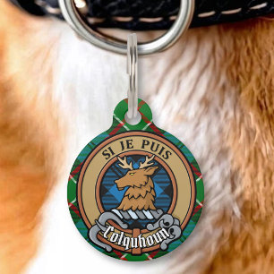 Médaillon Pour Animaux Blason de Clan Colquhoun sur tartan