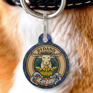 Médaillon Pour Animaux Blason de Clan Gordon sur tartan