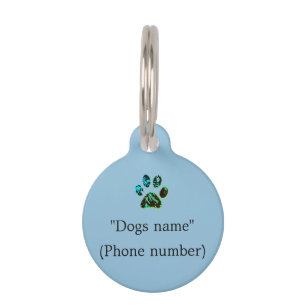 Médaillon Pour Animaux Bleu d'étiquette de chien