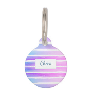 Médaillon Pour Animaux Bleu rose violet mignon Motif