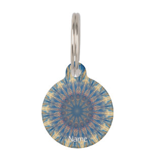 Médaillon Pour Animaux Blue Chakra Kaleidoscope Thunder_Cove
