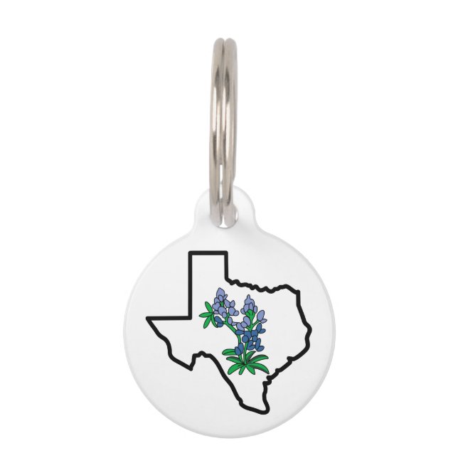 Médaillon Pour Animaux Bluebonnets du Texas (Devant)