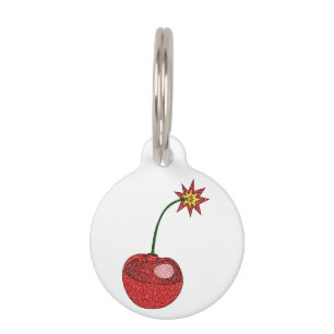 Médaillon Pour Animaux Bombe cerise parties scintillant