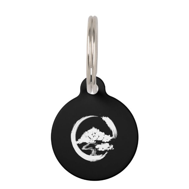 Médaillon Pour Animaux bonsai tree calligraphy circle jardin japonais (Devant)