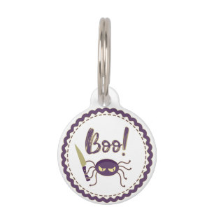 Médaillon Pour Animaux Boo drôle Halloween personnage d'araignée main