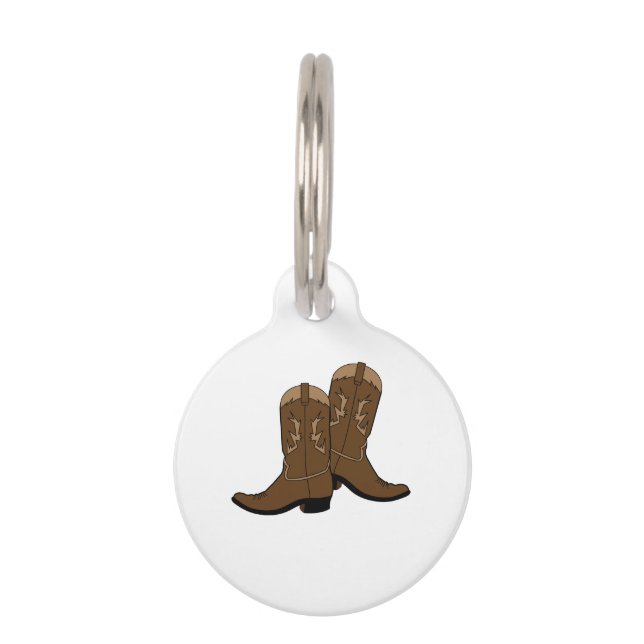 Médaillon Pour Animaux Boots de Cowboy (Devant)