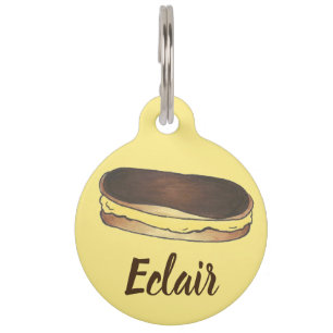 Médaillon Pour Animaux Boston Cream Pie Custard Eclair Pâtisserie françai