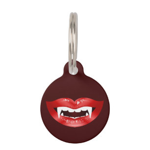 Médaillon Pour Animaux Bouche de Vampire Avec Lèvres Rouges & Infos sur l